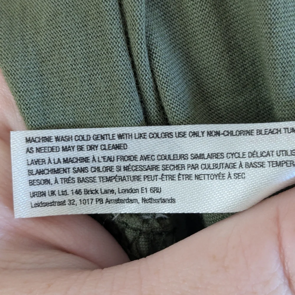 Anthropologie Olive Green Midi Dress TIE MISSING - Picture 9 of 9